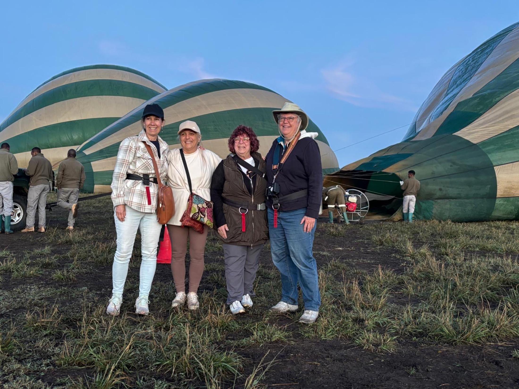 Soul-O women travelers smiling before a hot air balloon ride
