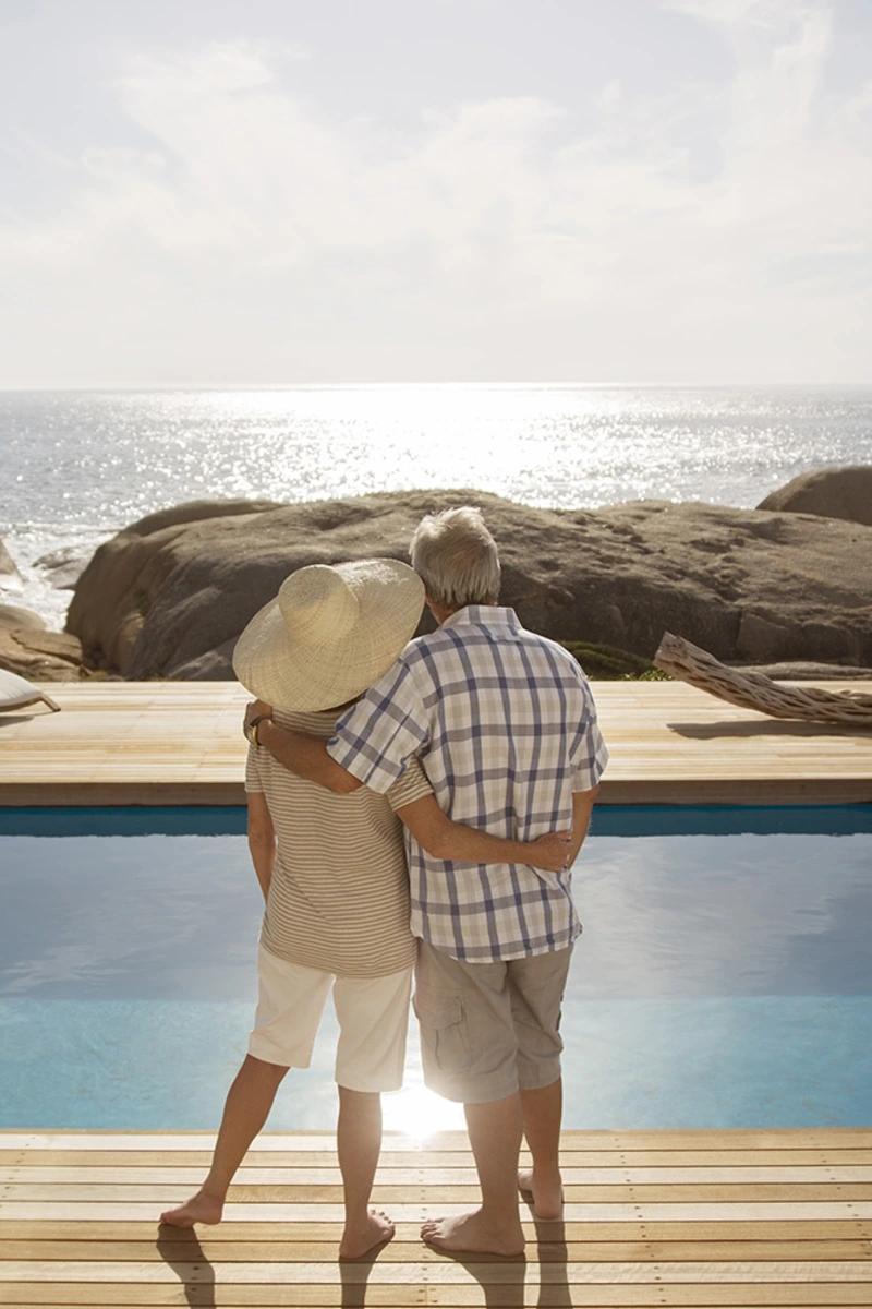 A luxury terrace overlooking the sea