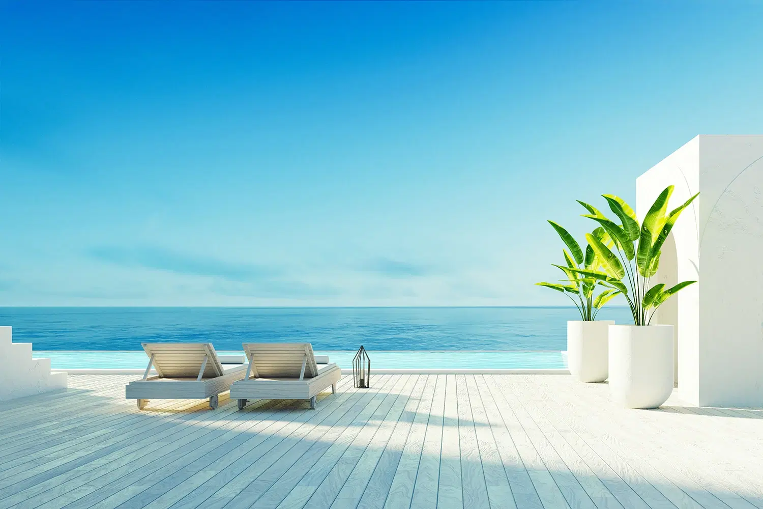 A luxury oceanfront villa terrace
